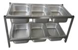 SUPORTE KIT PIZZAIOLO PARA MESA DUPLO COM 6 CUBAS 1/4X65