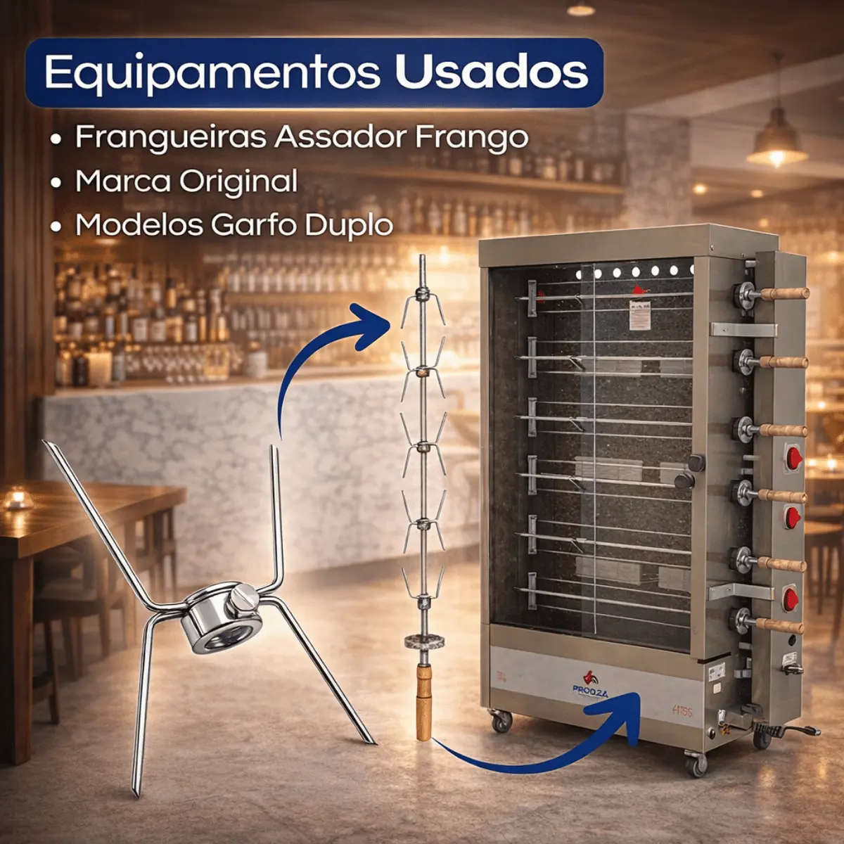 Garfo Gancho Ponta Dupla Para Máquina De Frango
