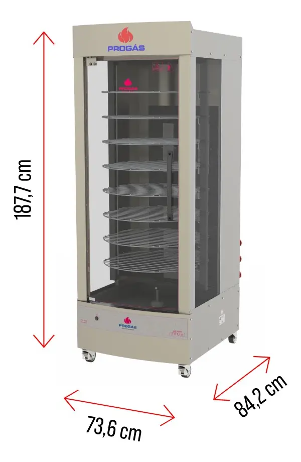 Forno giratório a gás infravermelho 8 grelhas Progás PRP-482 G5