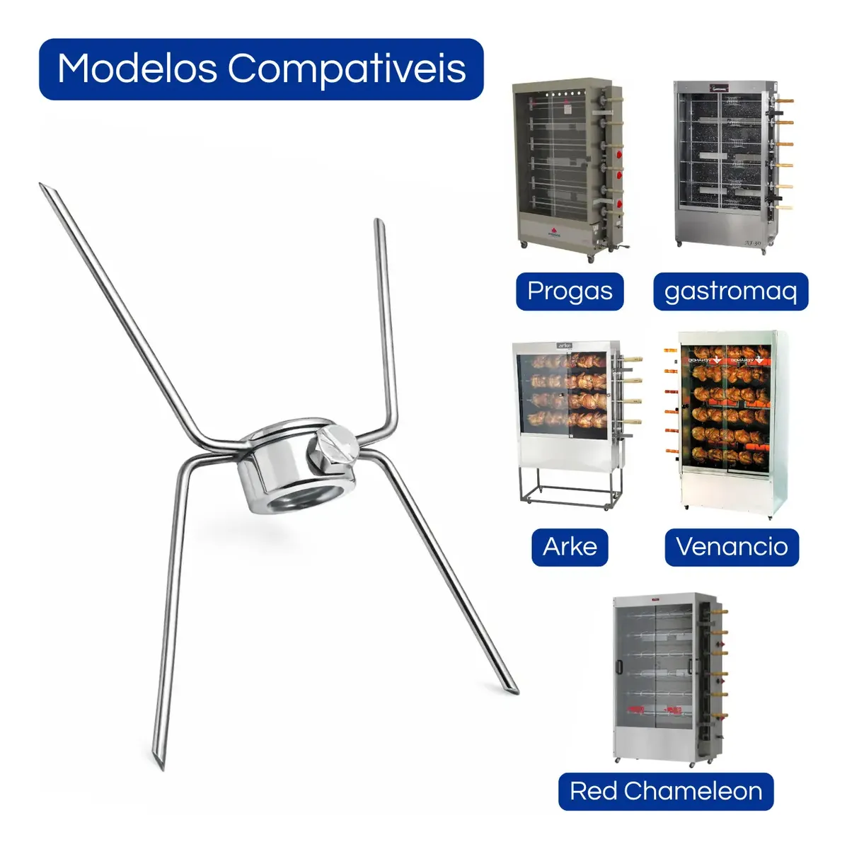 Garfo Gancho Ponta Dupla Para Máquina De Frango